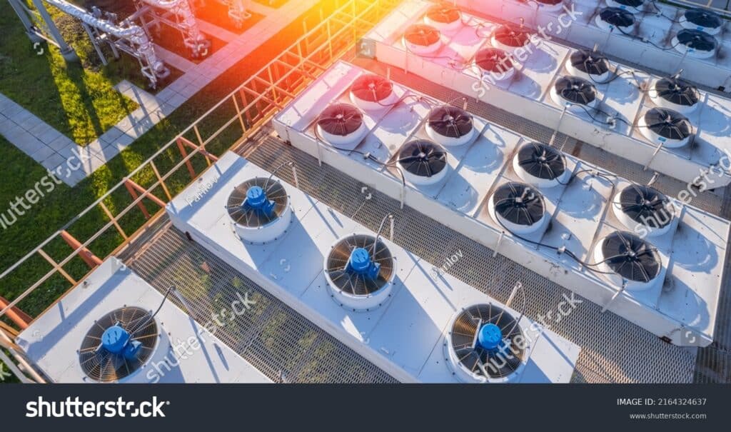 stock-photo-industry-equipment-air-conditioning-of-plant-drone-aerial-top-view-of-roof-2164324637
